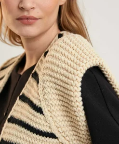 Cardigan Summum Sin Mangas Mezcla Lana Rayas