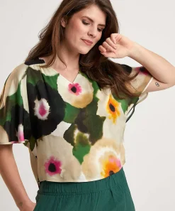 Caroline Biss Blusa Sedosa Flor Fantasia