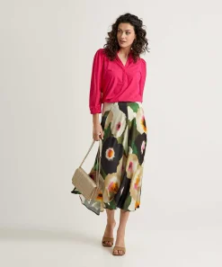 Caroline Biss Falda Sedosa Flor Fantasia