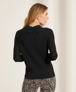 Caroline Biss Jersey Cuello Ancho Lurex