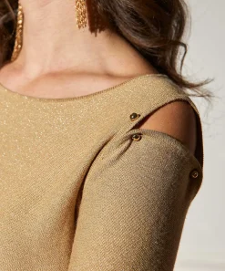 Caroline Biss Sueter Hombro Abierto Lurex
