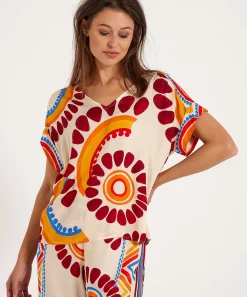 Caroline Biss Top Estampado Etnico