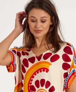 Caroline Biss Top Estampado Etnico