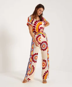 Caroline Biss Top Estampado Etnico