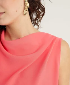 Caroline Biss Vestido Sin Mangas Cuello Cascada