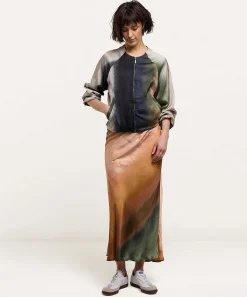 Cazadora Bomber Sedosa Summum Con Estampado Descolorido