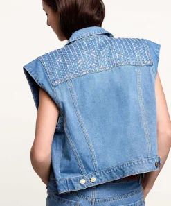 Chaleco Vaquero Con Lentejuelas Summum