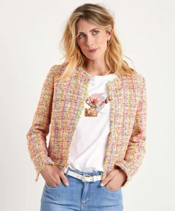 Chaqueta Tipo Chaleco De Boucle Multicolor De Marc Cain