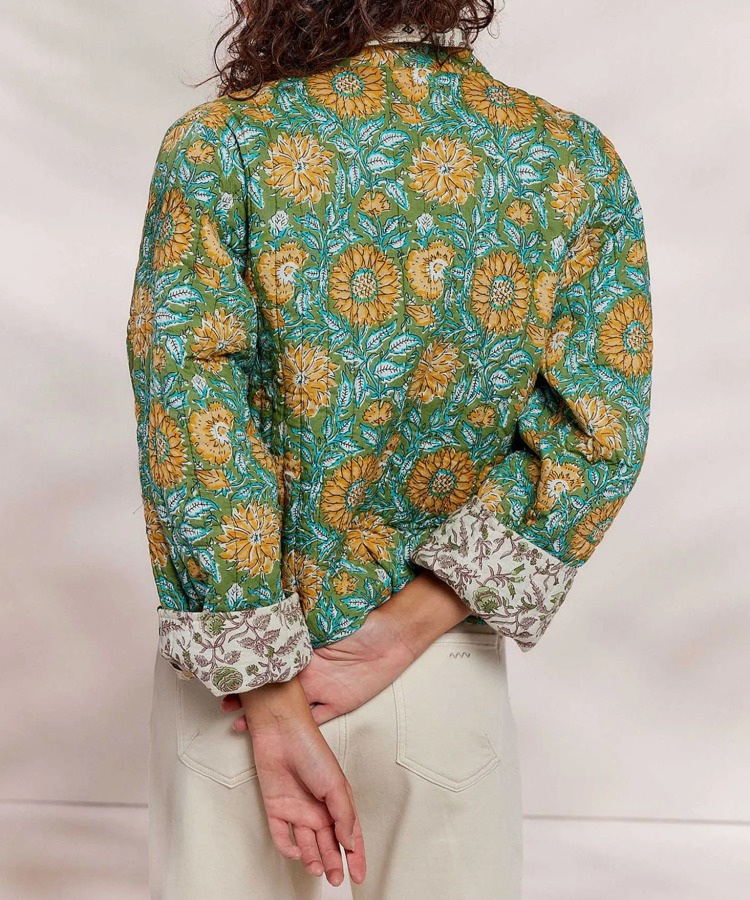 Chaqueta Tipo Kimono Reversible Summum Patchwork Indio