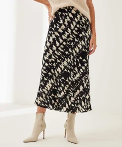 Falda No Man'S Land Crepe De Viscosa Estampado Barrido