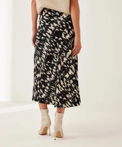 Falda No Man'S Land Crepe De Viscosa Estampado Barrido