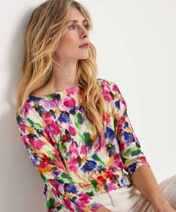 Giulia E Tu Camisa Slinky Flor Descolorida