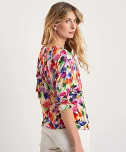 Giulia E Tu Camisa Slinky Flor Descolorida