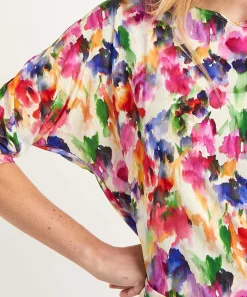 Giulia E Tu Camisa Slinky Flor Descolorida