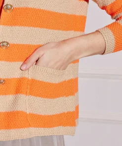 Giulia E Tu Relief Blazer Chaleco Rayas