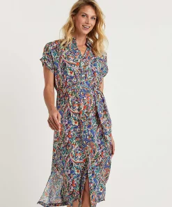 Giulia E Tu Vestido Con Botones Multi Paisley