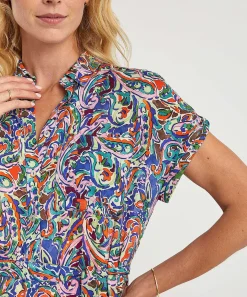 Giulia E Tu Vestido Con Botones Multi Paisley