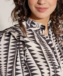 Jane Lushka Blusa Sedosa Con Estampado Grafico Kim