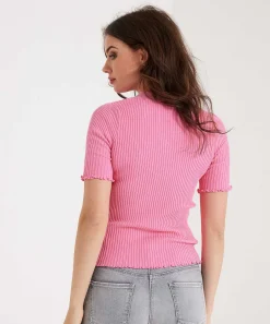 Jersey * De Punto Acanalado Con Cuello En V
