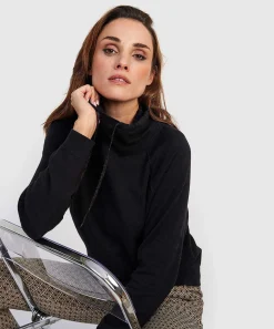 Jersey De Cuello Alto Con Cordon De *