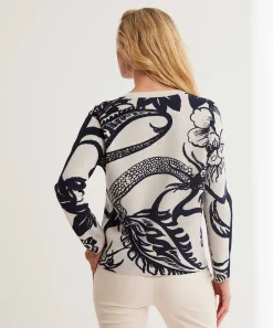 Jersey Deportivo De Jacquard Con Ribete Y Estampado Floral De Marc Cain