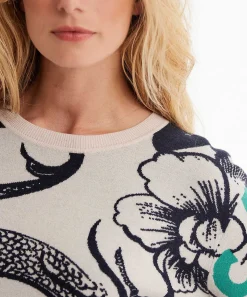 Jersey Deportivo De Jacquard Con Ribete Y Estampado Floral De Marc Cain