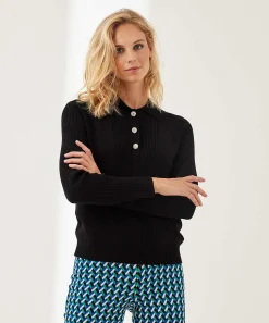 Jersey Emotions Cuello Polo Botones Llamativos