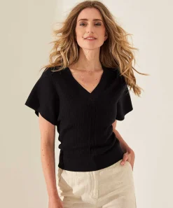 Jersey Giulia E Tu Pointelle Con Cuello En V