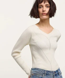 Jersey Summum De Punto Acanalado Con Cuello En V