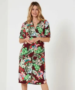 Kyra Vestido De Botones Flor Tropical Marena