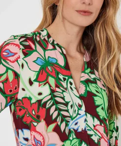 Kyra Vestido De Botones Flor Tropical Marena