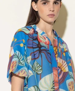 Luisa Cerano Blusa Estampado Flores Tropicales
