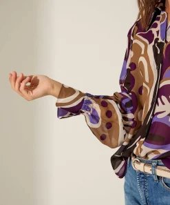Luisa Cerano Blusa Voile Estampado Flores