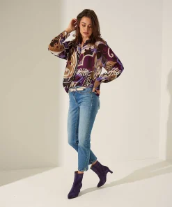 Luisa Cerano Blusa Voile Estampado Flores