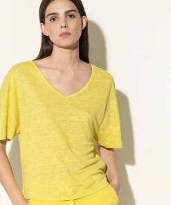 Luisa Cerano Camisa Lino Cuello Pico