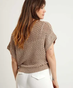 Luisa Cerano Jersey De Ganchillo Manga Corta Lentejuelas
