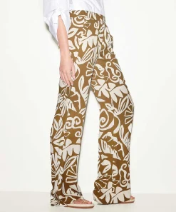 Luisa Cerano Pantalon Palazzo Estampado Hojas
