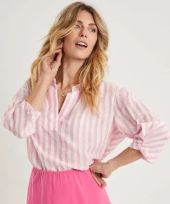 Marc Cain Blusa Voile De Algodon Rayas