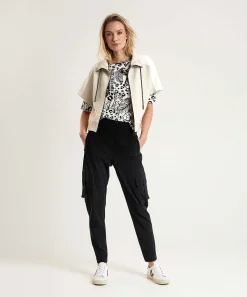 Marc Cain Camiseta Deportiva Rib Jersey Jungle Print