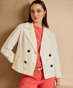 Marc Cain Chaqueta Deportiva Corta Caban En Mezcla De Lino