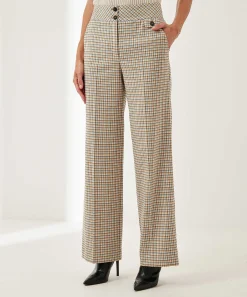 Marc Cain Pantalones Anchos Con Estampado De Cuadros Waxhaw