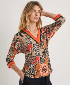 Marc Cain Slinky Kimono Top Estampado De Flores