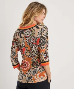 Marc Cain Slinky Kimono Top Estampado De Flores