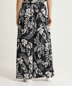 Marc Cain Sports Pantalon Palazzo Plisado Estampado Floral Lana