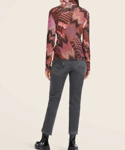 Marc Cain Sports Top De Malla Suave Con Estampado De Montana