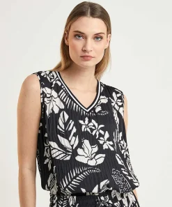 Marc Cain Top Deportivo Plisado Con Estampado Floral