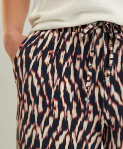 No Man'S Land Pantalones Palazzo Cenidos Con Estampado Borroso