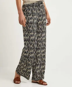 No Man'S Land Pantalones Palazzo Cenidos Con Estampado Borroso