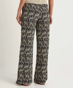 No Man'S Land Pantalones Palazzo Cenidos Con Estampado Borroso