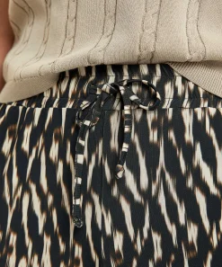 No Man'S Land Pantalones Palazzo Cenidos Con Estampado Borroso